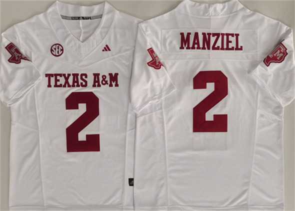 Men%27s Texas A&M Aggies Lions #2 Johnny Manziel White 2025 F.U.S.E. Stitched Jersey